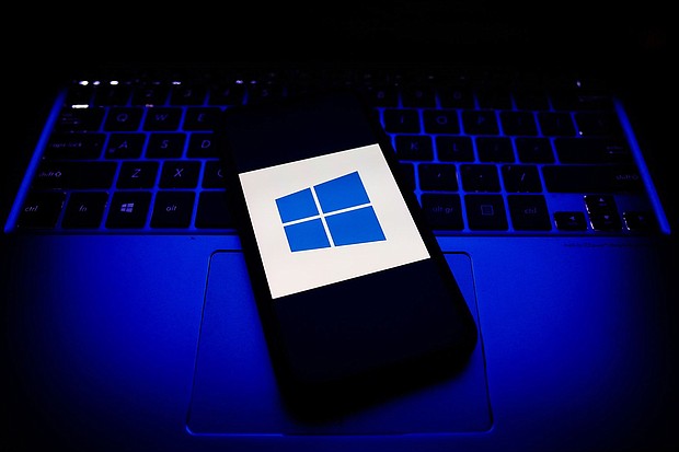 Windows logo is seen displayed on a phone screen in this illustration photo taken in Poland on November 30, 2020.
Mandatory Credit:	Jakub Porzycki/NurPhoto/Getty Images