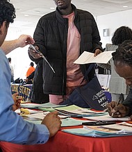 Jobseekers attend the Civil Service Career Fair at the Bronx Community College in New York on Tuesday, Dec. 19, 2023.
Mandatory Credit:	Victor J. Blue/Bloomberg/Getty Images
