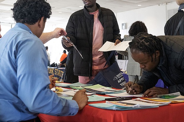 Jobseekers attend the Civil Service Career Fair at the Bronx Community College in New York on Tuesday, Dec. 19, 2023.
Mandatory Credit:	Victor J. Blue/Bloomberg/Getty Images