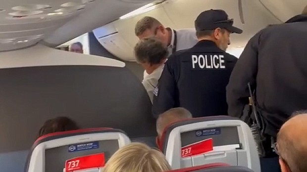 An American Airlines flight was diverted to a Texas airport after a passenger punched a flight attendant multiple times and assaulted at least one police officer, according to court documents.
Mandatory Credit:	Dazia Poland/TMX