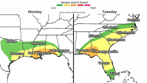 A whirlwind of heavy winter weather is in store Monday as a potent storm brings heavy snowfall and blizzard conditions across the central US
Mandatory Credit:	CNN Weather