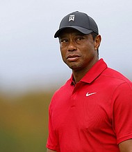 Tiger Woods is pictured here at the PNC Championship at The Ritz-Carlton Golf Club on December 17 in Orlando, Florida. Woods has broken up with Nike after a protracted 27-year collaboration with the sportwear company.
Mandatory Credit:	Mike Ehrmann/Getty Images North America/Getty Images