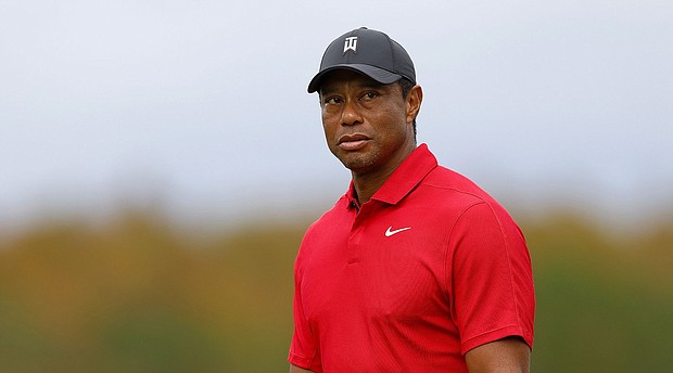 Tiger Woods is pictured here at the PNC Championship at The Ritz-Carlton Golf Club on December 17 in Orlando, Florida. Woods has broken up with Nike after a protracted 27-year collaboration with the sportwear company.
Mandatory Credit:	Mike Ehrmann/Getty Images North America/Getty Images