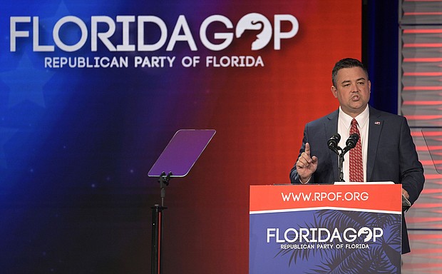 Florida’s Republican Party has removed Christian Ziegler, pictured here on November 4, as party chairman amid a sex scandal and a sexual assault investigation.
Mandatory Credit:	Phelan M. Ebenhack/AP