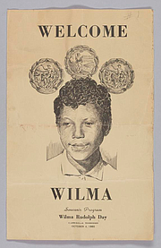 A 1960 souvenir program for Wilma Rudolph Day in Clarksville, Tennessee, near Rudolph’s hometown of St. Bethlehem. The event celebrated her achievements in the 1960 Summer Olympics.