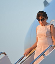 The mother of former first lady Melania Trump, Amalija Knavs, pictured here in Maryland in 2017, has died.
Mandatory Credit:	Mandel Ngan/AFP/Getty Images