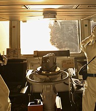 British warship HMS Diamond deploys Sea Viper missiles against a Houthi aerial barrage in the Red Sea on January 10.
Mandatory Credit:	UK Ministry of Defence/AP