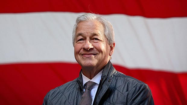 Jamie Dimon, chairman and CEO of JPMorgan Chase, attends the ceremony for placement of the final beam for JPMorgan Chase's new global headquarters building at 270 Park Avenue in New York City on November 20, 2023.
Mandatory Credit:	Brendan McDermid/Reuters