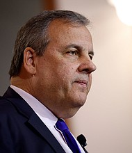 Chris Christie announces he is dropping out of the Republican presidential race at Searles School and Chapel.
Mandatory Credit:	Danielle Parhizkaran/The Boston Globe/Getty Images