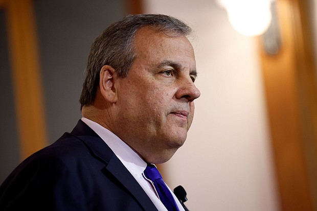 Chris Christie announces he is dropping out of the Republican presidential race at Searles School and Chapel.
Mandatory Credit:	Danielle Parhizkaran/The Boston Globe/Getty Images