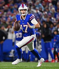 Allen attempts a pass during the first half of the Bills' game against the Dallas Cowboys.
Mandatory Credit:	Rich Barnes/Getty Images