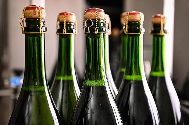 Champagne sales have lost some of their pop in 2023.
Mandatory Credit:	Bertrand Guay/AFP/Getty Images