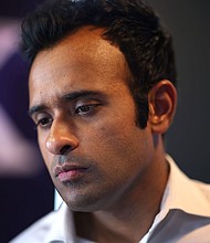 Vivek Ramaswamy, pictured here on October 30, 2023, is suspending his campaign for the Republican presidential nomination.
Mandatory Credit:	Scott Olson/Getty Images/File