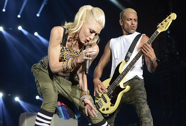 (From left) Gwen Stefani and Tony Kanal of No Doubt performing at the 2015 KAABOO Festival in Del Mar, California.
Mandatory Credit:	Tim Mosenfelder/Getty Images