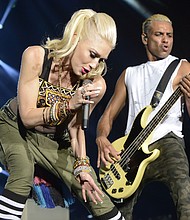 (From left) Gwen Stefani and Tony Kanal of No Doubt performing at the 2015 KAABOO Festival in Del Mar, California.
Mandatory Credit:	Tim Mosenfelder/Getty Images