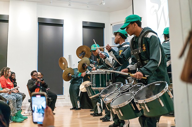 Members of the Henrico High School Drumline gained the crowd’s approval for their rousing performance.