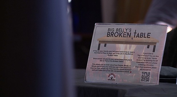 Big Belly's Italian-American Kitchen offers free, warm rest stop for those in need.
Mandatory Credit:	Jacob Morgan/KSHB 41