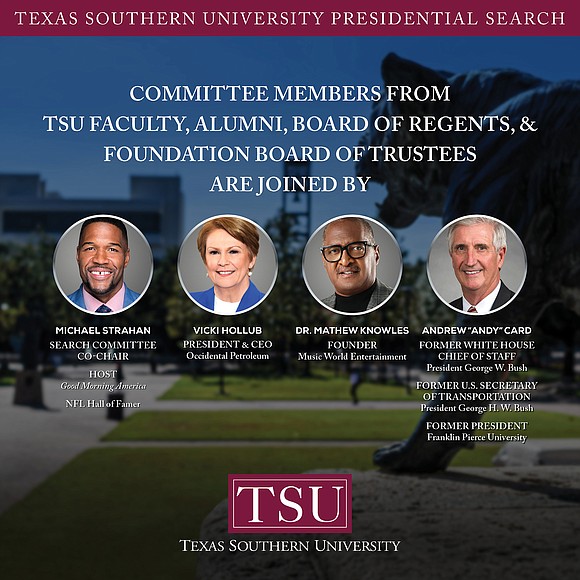 The Texas Southern University (TSU) Board of Regents Chairman Brandon L. Simmons has announced the appointment of search committee members …