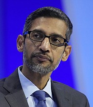 Sundar Pichai, CEO of Google and Alphabet, takes part in a discussion at the Asia-Pacific Economic Cooperation (APEC) CEO Summit Nov. 16, 2023, in San Francisco. Pichai warned employees to expect additional layoffs in the months to come as the tech giant reorients itself toward artificial intelligence “and beyond.”
Mandatory Credit:	Eric Risberg/AP
