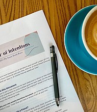 Writer Katie Hawkins-Gaar keeps a shared document with a friend in which they set an intention for the week ahead and reflect on the previous seven days.
Mandatory Credit:	Katie Hawkins-Gaar/My Sweet Dumb Brain