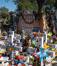 A special grand jury has been chosen in Uvalde, Texas to investigate the response to the 2022 massacre at Robb Elementary School, seen here on June 24, 2022, according to the local newspaper, The Uvalde Leader-News
Mandatory Credit:	Jordan Vonderhaar/Getty Images