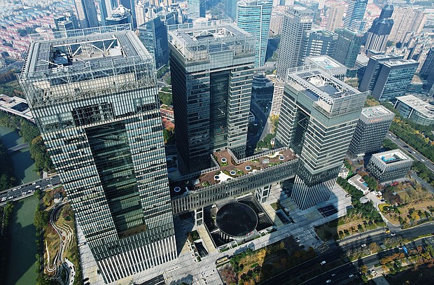This aerial photo shows the Shanghai Financial Exchange Square in Shanghai, China, on December 5. Chinese stocks are having their worst start to a year since 2016.
Mandatory Credit:	Costfoto/NurPhoto/Getty Images