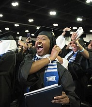 Participants in the Spelman College 136th commencement celebrate in College Park, Ga., in May 2023. Historically Black colleges and universities, which had seen giving from foundations decline in recent decades, have seen an increase in gifts —- particularly from corporations and corporate foundations over the past several years.