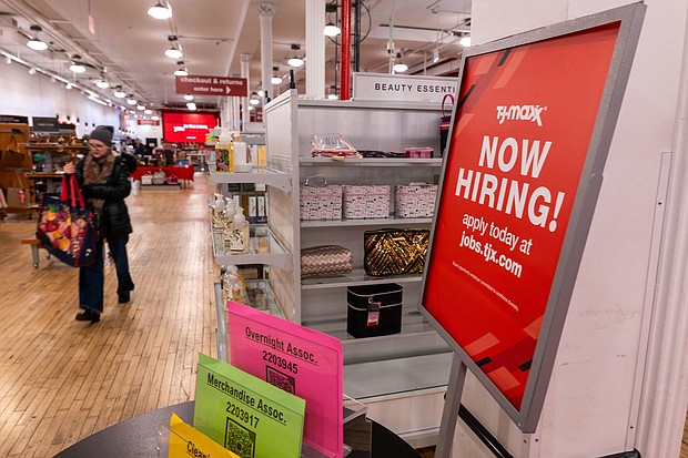 A 'now hiring' sign is displayed in a retail store in Manhattan on January 5, in New York City. As the American economy continues to outperform expectations, the December jobs report showed that employers added 216,000 positions for the month as the unemployment rate held at 3.7%.
Mandatory Credit:	Spencer Platt/Getty Images