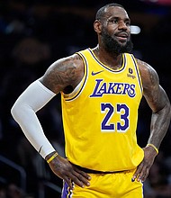 LeBron James has broken yet another record in his legendary career.
Mandatory Credit:	Marcio Jose Sanchez/AP