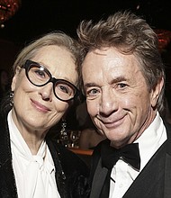 Meryl Streep and Martin Short are pictured here at the 81st Annual Golden Globe Awards, on January 7.
Mandatory Credit:	Todd Williamson/CBS/Getty Images