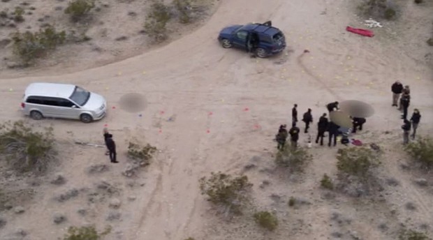 Authorities said they have arrested suspects in connection to the six people found dead in a remote area of the Mojave Desert in San Bernardino County last week, which apparently stemmed from a dispute over marijuana.
Mandatory Credit:	KCAL