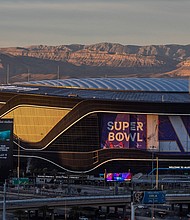 This year's Super Bowl takes place at Allegiant Stadium in Las Vegas, Nevada.
Mandatory Credit:	Carlos Barria/Reuters