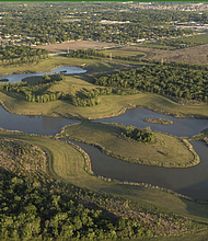 The Hill at Sims will be located on the site of a stormwater detention basin and adjacent land along Sims Bayou and Scott Street in southern Harris County. Precinct One and the Houston Parks Board are currently designing a system of pedestrian trails for the site. This greenspace will serve a dual purpose that both protects homes and businesses during severe weather and provides access to safe, healthy recreational opportunities for everyone to enjoy.