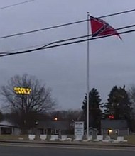 Earlier this month, residents in Harrison became concerned after a Confederate flag was seen flying on a private property near the city's welcome sign.
Mandatory Credit:	WLWT