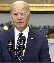 U.S. President Joe Biden delivers a statement urging Congress to pass his national security supplemental from the Roosevelt Room at the White House on December 06, 2023 in Washington, DC.
Mandatory Credit:	Anna Moneymaker/Getty Images