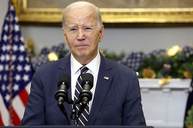 U.S. President Joe Biden delivers a statement urging Congress to pass his national security supplemental from the Roosevelt Room at the White House on December 06, 2023 in Washington, DC.
Mandatory Credit:	Anna Moneymaker/Getty Images