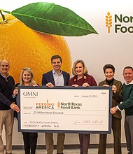 Left to right: Dan Surette Chief Sales Officer at Omni Hotels & Resorts, Gayle Guyse General Manager at Omni Frisco Hotel, Kurt Alexander President at Omni Hotels & Resorts, Tricia Cunningham CEO & President of North Texas Food Bank, Joy Rothschild Chief Human Resources Officer at Omni Hotels & Resorts & Jeff Smith Vice President & Managing Director at Omni PGA Frisco Resort