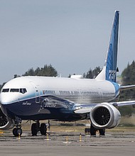 A Boeing 737 MAX 10 airliner taxis at Boeing Field after its first flight on June 18, 2021 in Seattle, Washington. The 737 MAX 10 is Boeing's newest model since regulators cleared the 737 MAX to fly again in November 2020.
Mandatory Credit:	Ellen Banner/Pool/Getty Images