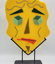 Ed Esclovon, Kiln Formed Glass, 2023, “Me Worry?  Nah!”