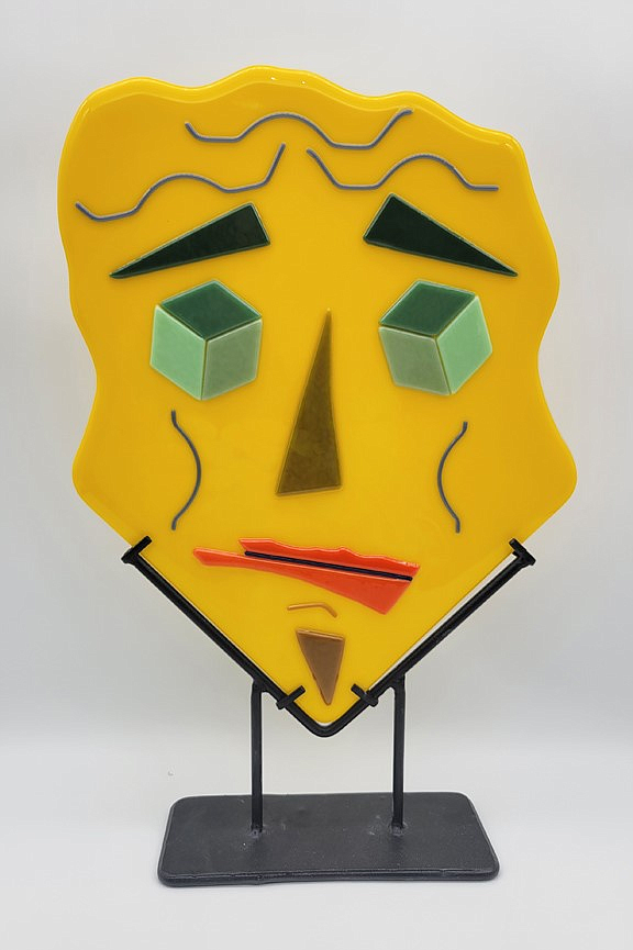 Ed Esclovon, Kiln Formed Glass, 2023, “Me Worry?  Nah!”