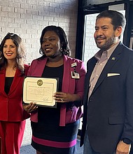 Commissioner Lesley Briones, Jennifer Small, AuD, MBA and Commissioner Adrian Garcia