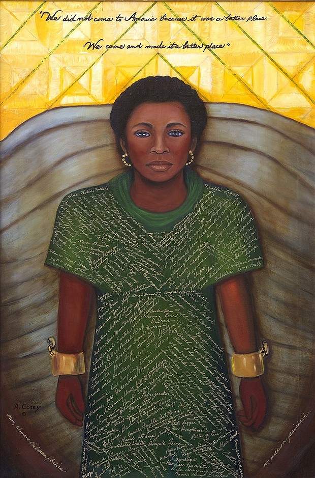 Credit:  Ancestor’s Torch, oil on canvas, by Ava Cosey – courtesy of The Kinsey African American Art & History Collection