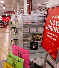 A 'now hiring' sign is displayed in a retail store in Manhattan on January 05, 2024, in New York City. Job growth was strong throughout 2023, and it's expected to remain that way when the latest data is released Friday.
Mandatory Credit:	Spencer Platt/Getty Images