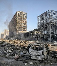 Russian assets frozen in European accounts are generating billions of dollars in interest payments that could be diverted to help repair Ukraine’s war-torn economy, and seen here is the aftermath of a Russian attack on the Retroville shopping mall in Kyiv last March.
Mandatory Credit:	Aris Messinis/AFP/Getty Images