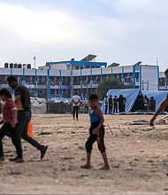 Palestinians have used schools run by UNRWA, pictured here in the southern city of Rafah, as shelter amid Israeli bombardment.
Mandatory Credit:	Mohammed Zaanoun/Middle East Images/AFP/Getty Images