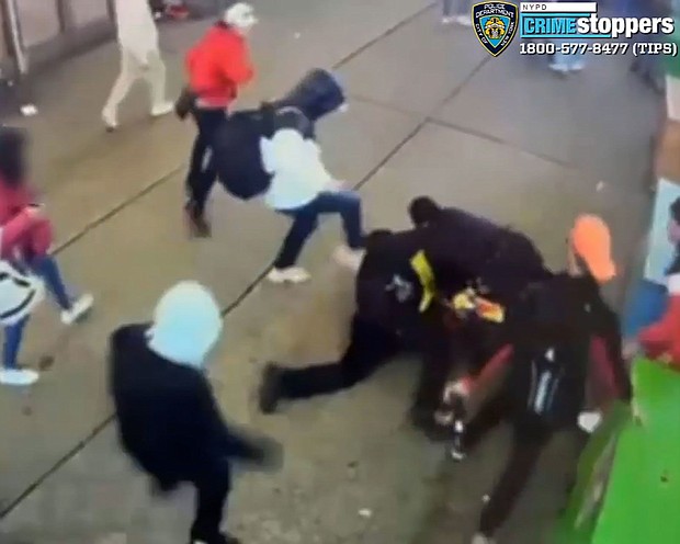 The New York City Police Department released video it says shows Saturday's attack.
Mandatory Credit:	New York Police Department