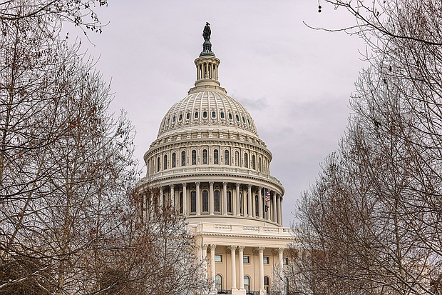 The US Capitol in Washington, DC, is pictured here on January 16. Senators unveiled a long-awaited border deal and foreign aid package on February 4.
Mandatory Credit:	Valerie Plesch/Bloomberg/Getty Images