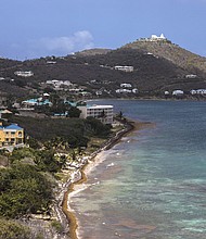 Cane Bay beach in Saint Croix in 2021. Scientists used samples from sclerosponges in this region to calculate ocean surface temperatures going back 300 years.
Mandatory Credit:	Ivan Valencia/Bloomberg/Getty Images