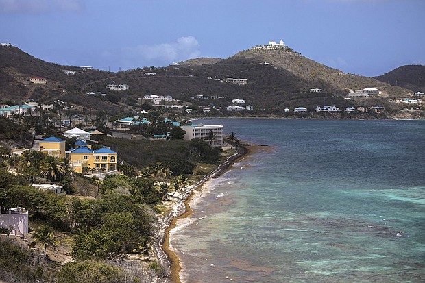 Cane Bay beach in Saint Croix in 2021. Scientists used samples from sclerosponges in this region to calculate ocean surface temperatures going back 300 years.
Mandatory Credit:	Ivan Valencia/Bloomberg/Getty Images