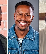 Movies, TV shows and news stories about Black fathers often come from secondary sources, said Jeremy Givens (center) of the Black American Dad Foundation. He's shown with Anthony Hooks of Denver (left) and Halisi Tambuzi of Tucson, Arizona (right).
Mandatory Credit:	Courtesy Anthony Hooks/Jeremy Givens/Halisi Tambuzi